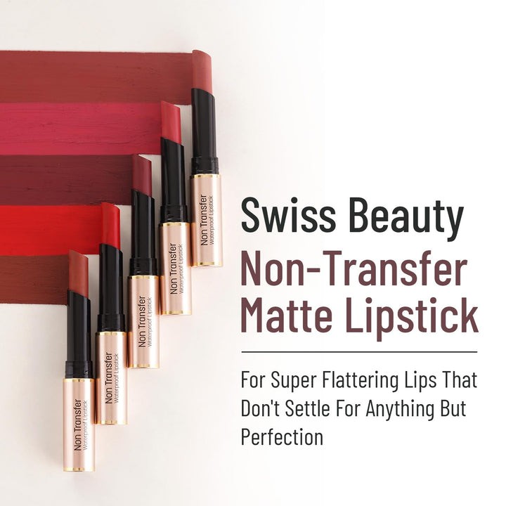 Swiss Beauty - Non-Transfer Waterproof Lipstick Russian Red Shade No. 407