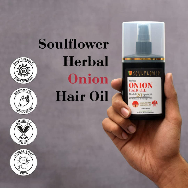 SoulFlower - Onion Amla Hair Growth Oil for Strengthening & Hair Fall Control 120ml