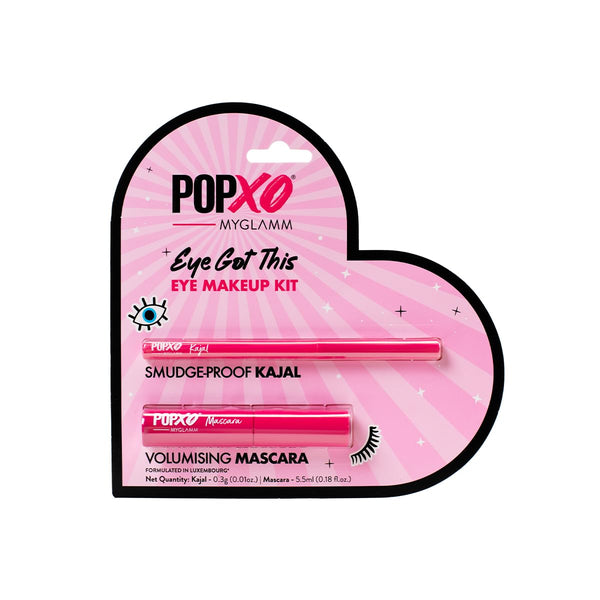 MyGlamm - POPxo After Dark Eye Makeup Kit | Black Eye Kajal & Mascara | Long Lasting, Smudge-proof, Volumising & Water Resistant