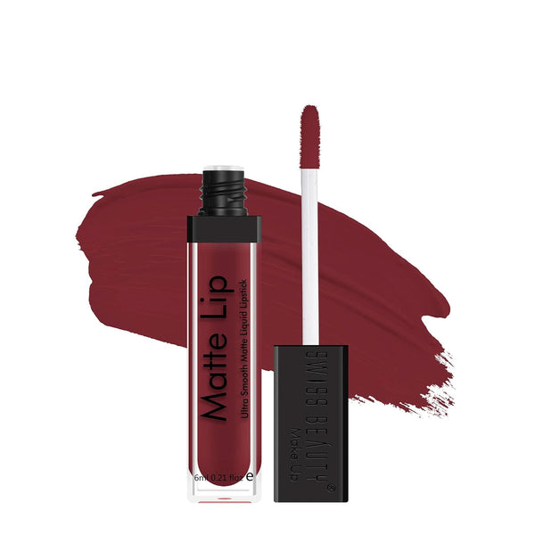 Swiss Beauty - Matte Lip Liquid Lipstick Shade No. 06 Wine Red