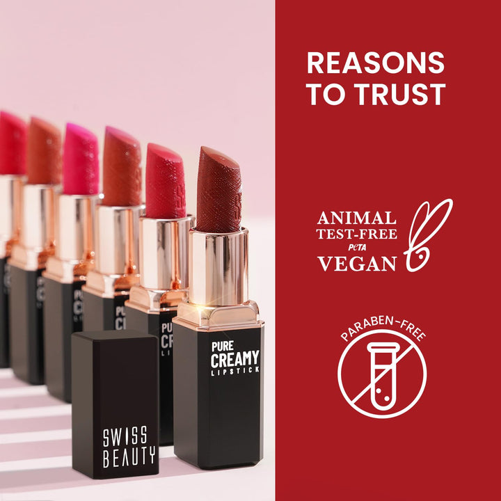 Swiss Beauty - Pure Creamy Lipstick Shade No. 17 Cute Cranberry