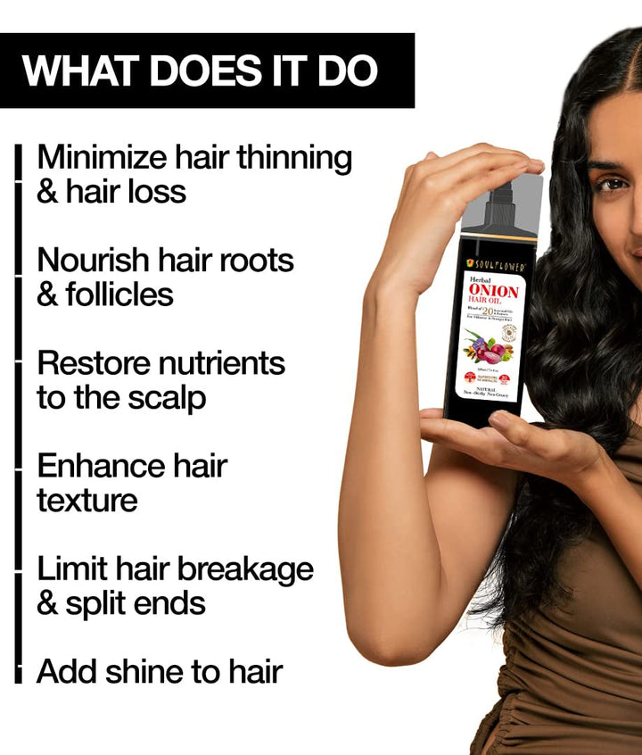 SoulFlower - Onion Amla Hair Growth Oil for Strengthening & Hair Fall Control 220ml
