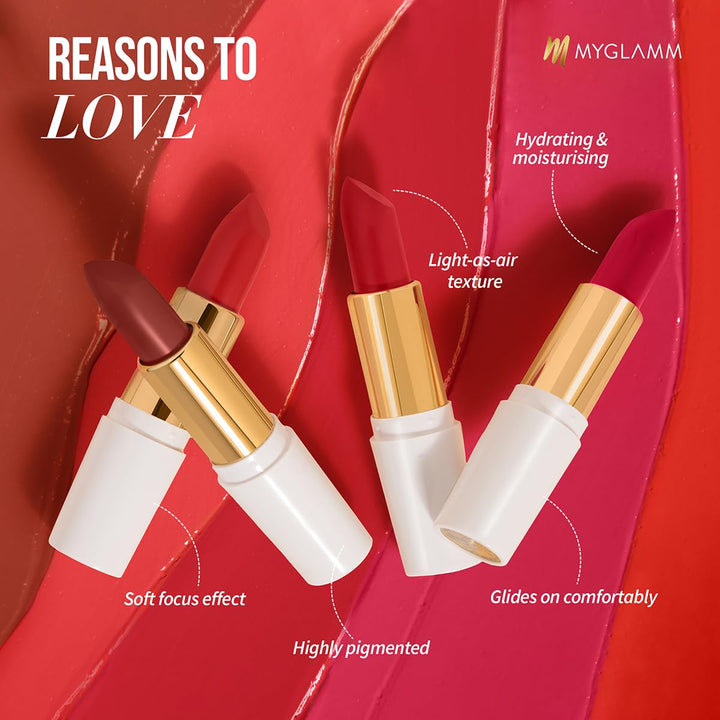 MyGlamm - Lit Moist Matte Lipstick - Red Rebel 4.2g