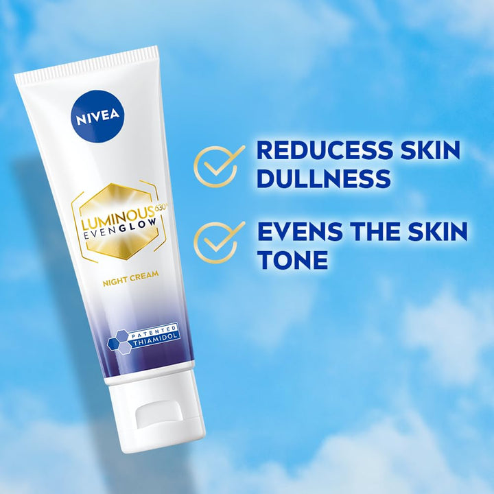 Nivea Luminous Even Glow Night Cream with Hyaluronic Acid - 40ml