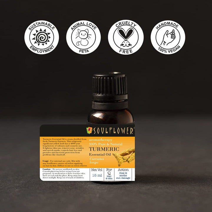 SoulFlower - Turmeric Essential Oil for Skin & Hair 15ml