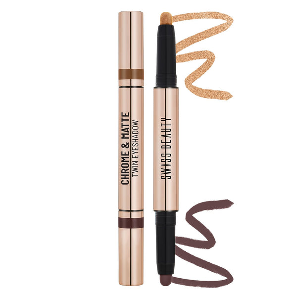 Swiss Beauty Chrome & Matte Twin Eyeshadow  Shade No. 03 Cinnamon Crush