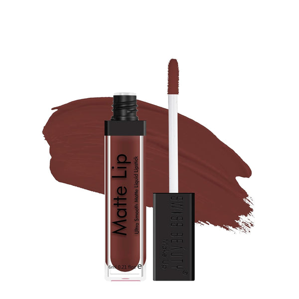 Swiss Beauty - Matte Lip Liquid Lipstick Shade No. 19 Deep Maroon