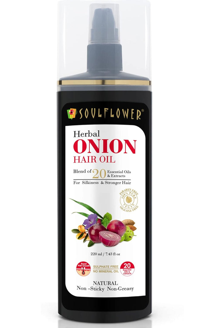 SoulFlower - Onion Amla Hair Growth Oil for Strengthening & Hair Fall Control 220ml