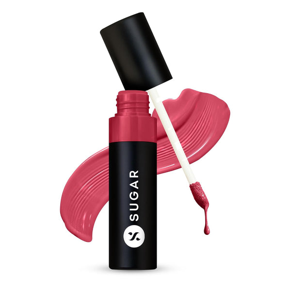 Sugar - Partner In Shine Transferproof Glossy Lipstick | Lasts upto 24hrs| - 07 Strawberry Soju 3ml