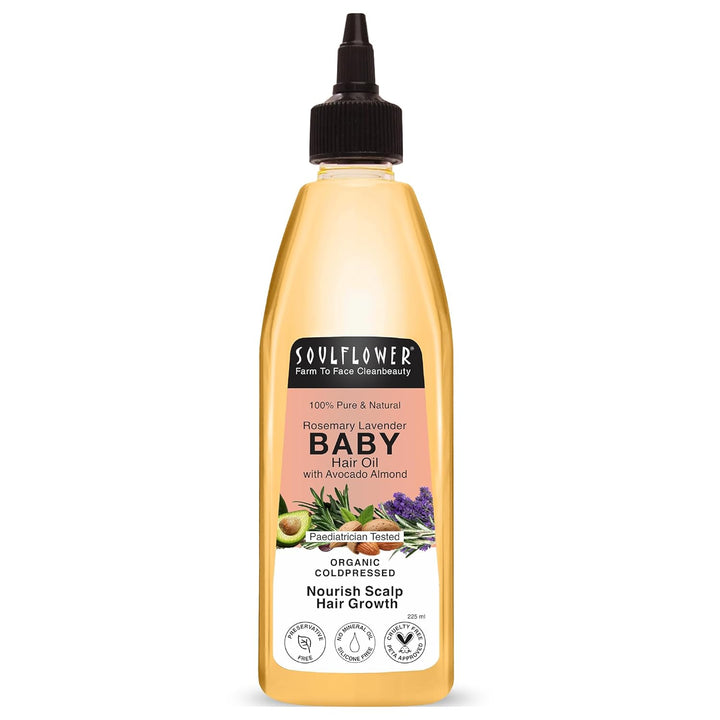 SoulFlower - Rosemary Lavender Baby Hair Growth Oil for Gentle Nourishment & Healthy Scalp 225ml