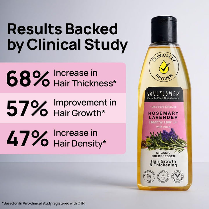 SoulFlower - Rosemary Lavender Hair Growth Oil for Healthy and Nourished Hair 225ml