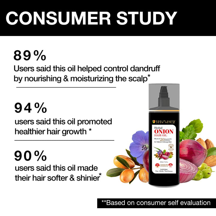 SoulFlower - Onion Amla Hair Growth Oil for Strengthening & Hair Fall Control 220ml