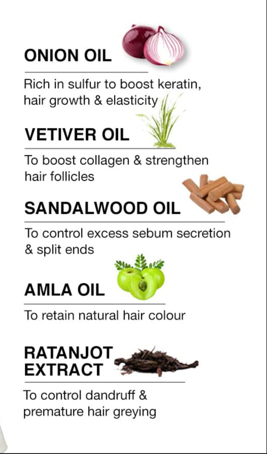 SoulFlower - Onion Amla Hair Growth Oil for Strengthening & Hair Fall Control 220ml