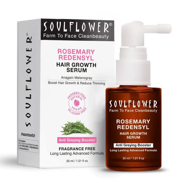 SoulFlower - Rosemary Redensyl Hair Growth Serum with Rosemary 1% Redensyl 3% Anagain 4% and Melanogray 1% 30ml