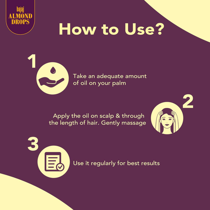 Bajaj - Almond Drops Non Sticky Hair Oil with Almond & Argan Oil 3 Way Damage Protection 100ml