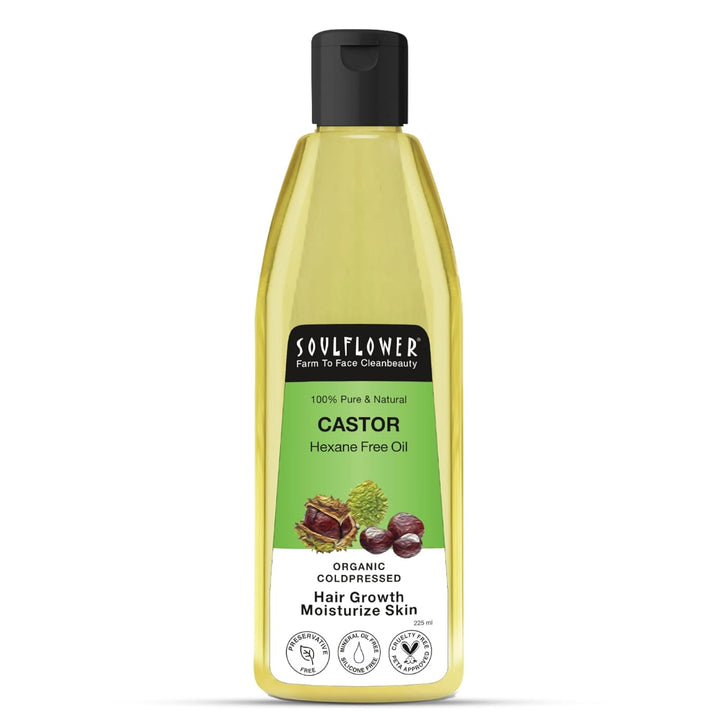 SoulFlower - Certified Organic Castor Oil/Arandi Oil Clinically proven for Hair Growth 225ml