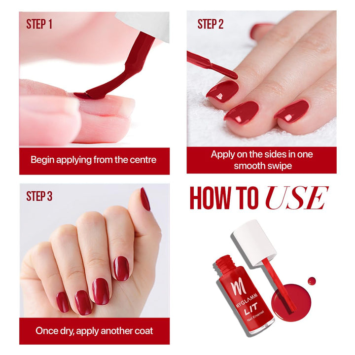 MyGlamm - LIT Long Lasting Nail Enamel 7ml - Low Key