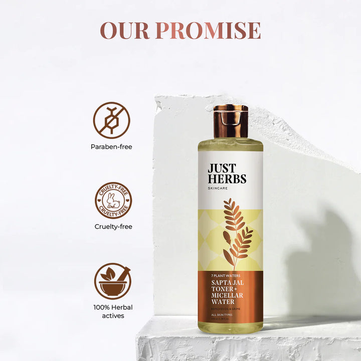 Just Herbs - Sapta Jal Toner + Micellar Water: 7 Plant Waters:100ml