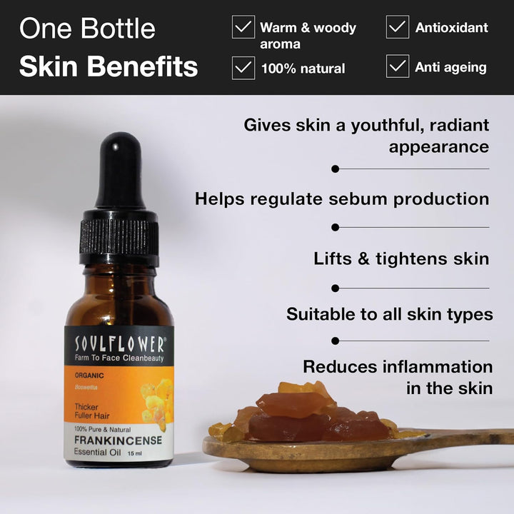 SoulFlower - Frankincense Essential Oil for Scars & Age Spots 15ml