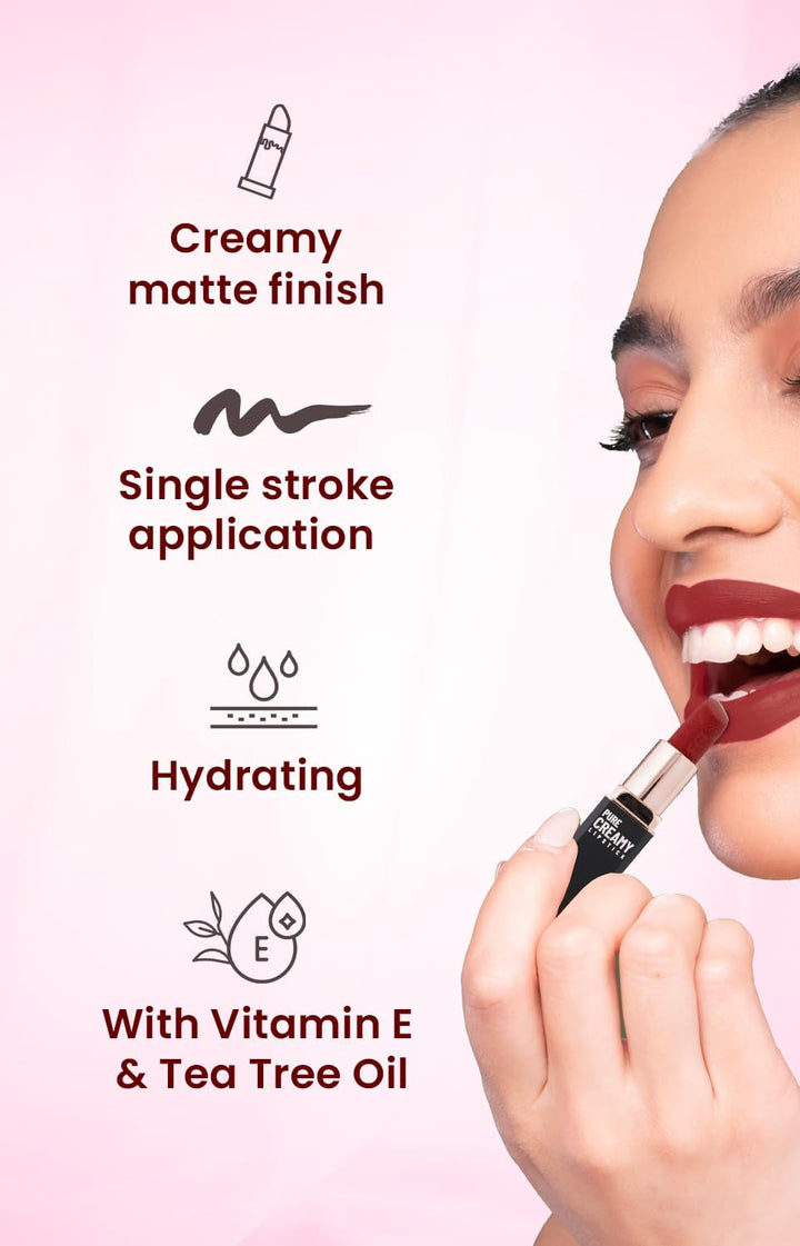 Swiss Beauty - Pure Creamy Lipstick Shade No. 17 Cute Cranberry