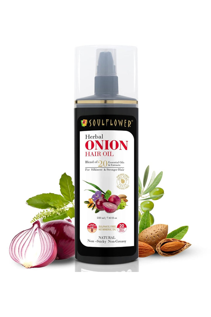 SoulFlower - Onion Amla Hair Growth Oil for Strengthening & Hair Fall Control 220ml