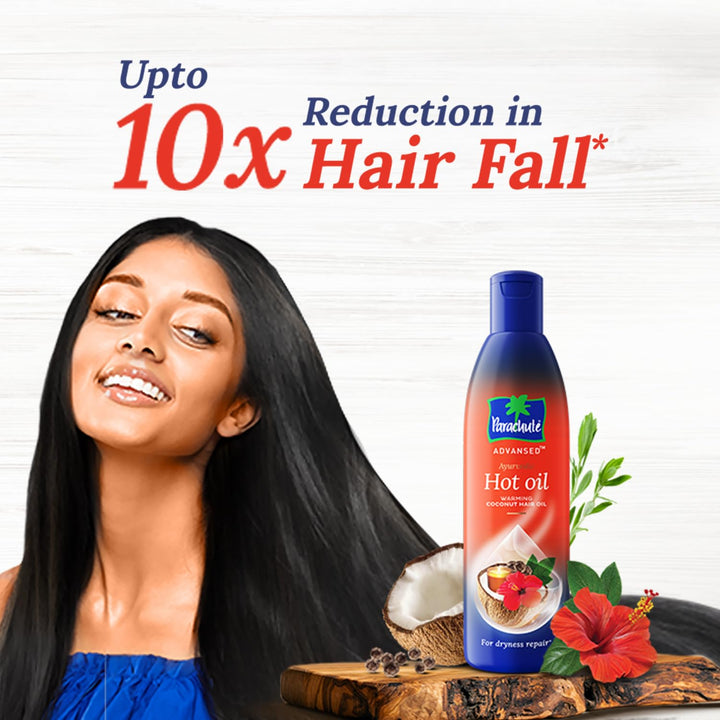 Parachute Advansed Ayurvedic Hot Oil, Warming Coconut Hair Oil, Frizz Free Hair 190ml