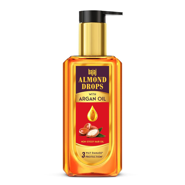 Bajaj - Almond Drops Non Sticky Hair Oil with Almond & Argan Oil 3 Way Damage Protection 100ml
