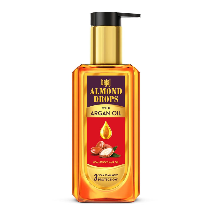 Bajaj - Almond Drops Non Sticky Hair Oil with Almond & Argan Oil 3 Way Damage Protection 100ml