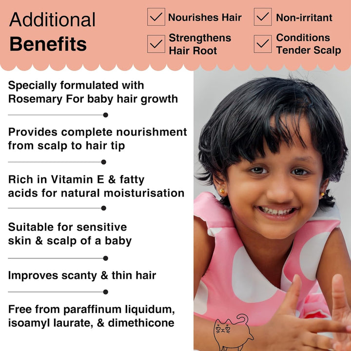 SoulFlower - Rosemary Lavender Baby Hair Growth Oil for Gentle Nourishment & Healthy Scalp 225ml