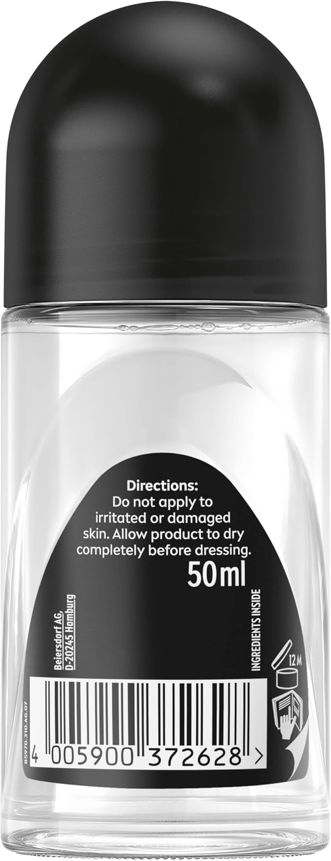 Nivea - Black & White Invisible Fresh Anti-Perspirant Roll-On Deodorant 50ml | 72-Hour Sweat Protection | Anti-Stain Technology | Fresh Scent | No Marks on Clothes | Skin-Safe Formula