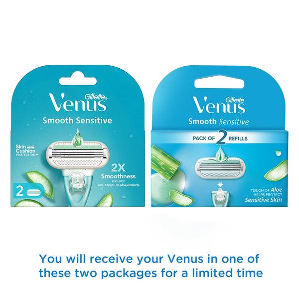 Gillette - Venus Women Smooth Sensitive Set of 2 Cartridges with Aloe Extracts