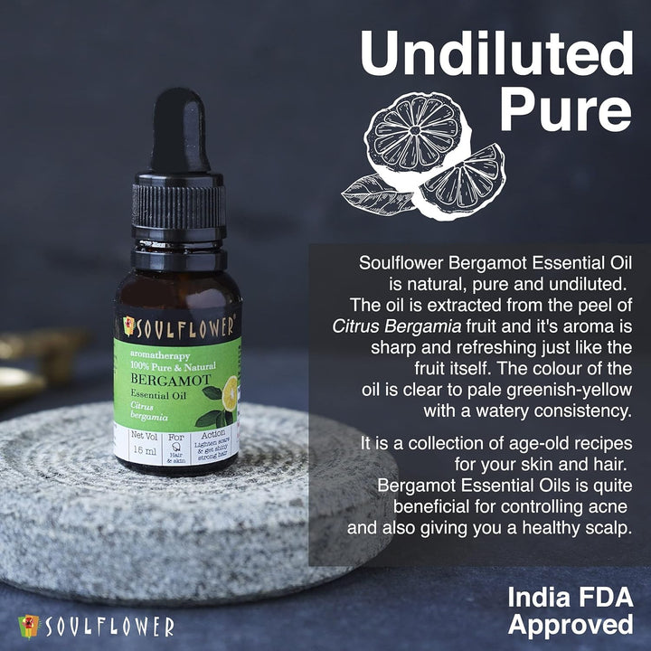 SoulFlower - Bergamot Essential Oil to Uplift Senses 15ml
