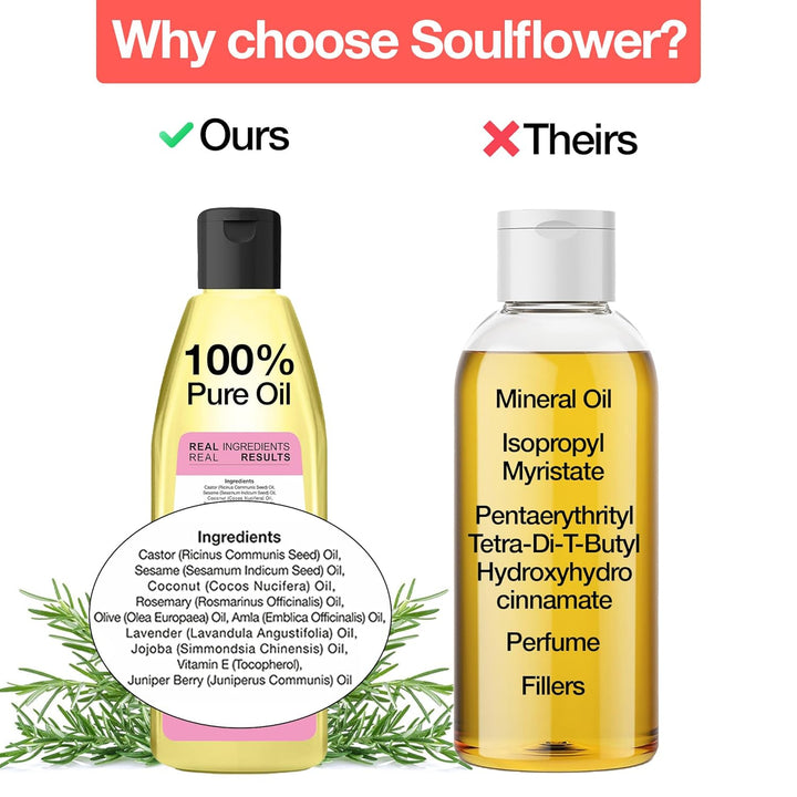 SoulFlower - Rosemary Lavender Hair Growth Oil for Healthy and Nourished Hair 225ml