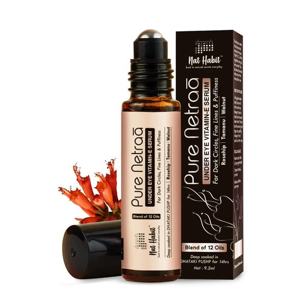 Nat Habit - Pure Netraa Under Eye Serum For Dark Circle & Puffiness Reduction With Vitamin C & Retinol 9.2ml