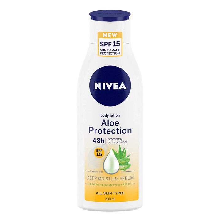 Nivea Unisex Aloe Protection Deep Moisture Serum Body Lotion SPF 15 400 ml