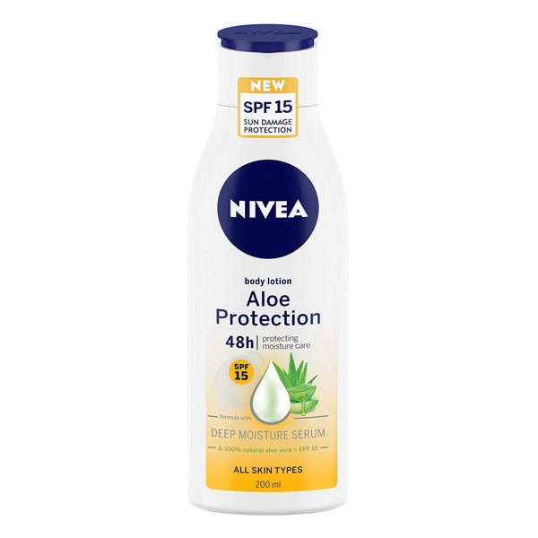 Nivea  Unisex Aloe Protection Deep Moisture Serum Body Lotion SPF 15 400 ml