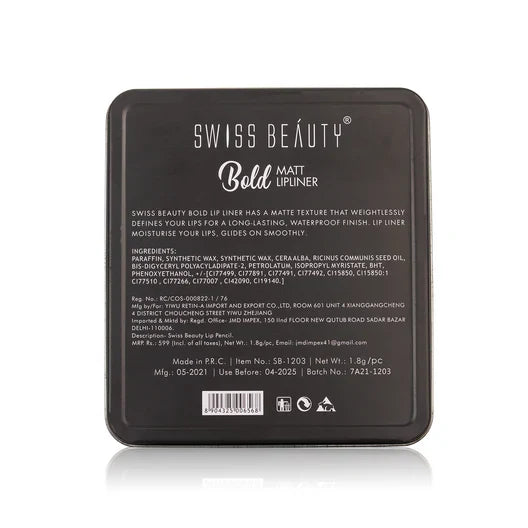 Swiss Beauty - Bold Matte Lipliner Pack Of 12 Pcs