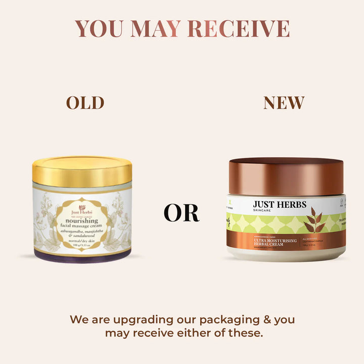 Just Herbs - Ultra Moisturising Herbal Cream with Ashwagandha & Neem 100g