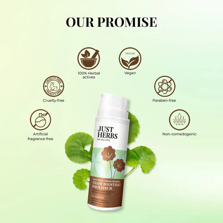 Just Herbs - Glow Boosting Face serum with Gotukola and Indian Ginseng 30ml