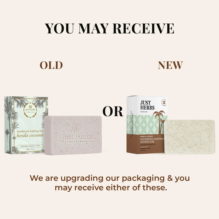 Just Herbs - Kerala Coconut Handmade Bathing Bar (100 g)