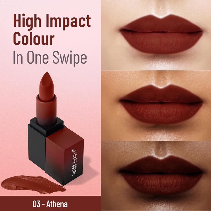 Swiss Beauty - HD Matte Lipstick Athena Shade No. 3