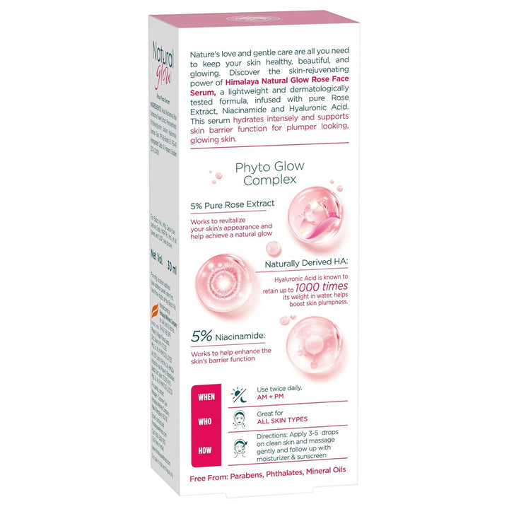 Himalaya - Natural Glow Rose Face Serum with 5% Niacinamide and 5% Rose Extracts 30ml