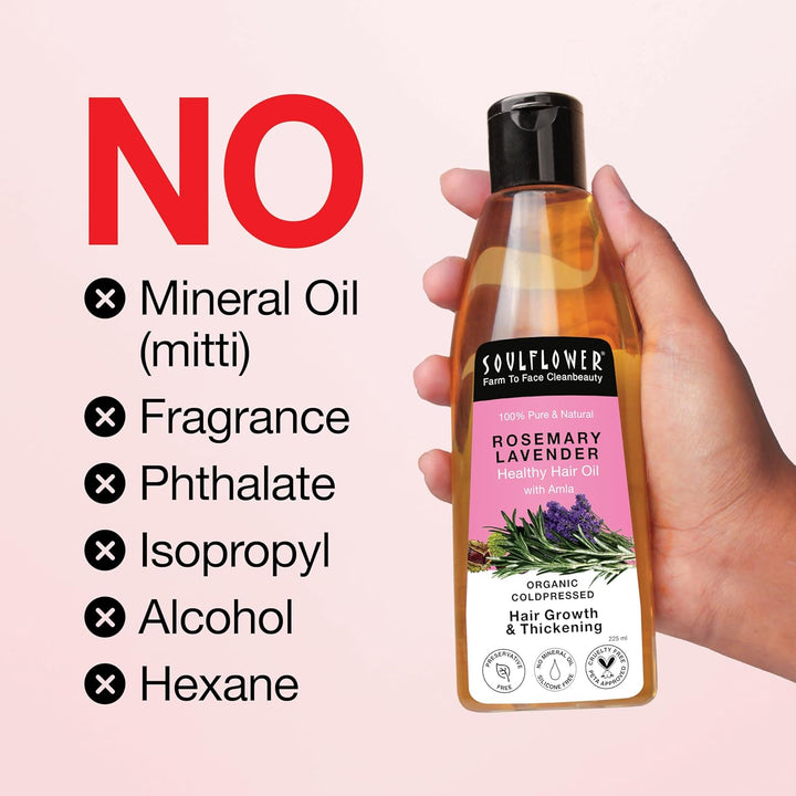 SoulFlower - Rosemary Lavender Hair Growth Oil for Healthy and Nourished Hair 225ml