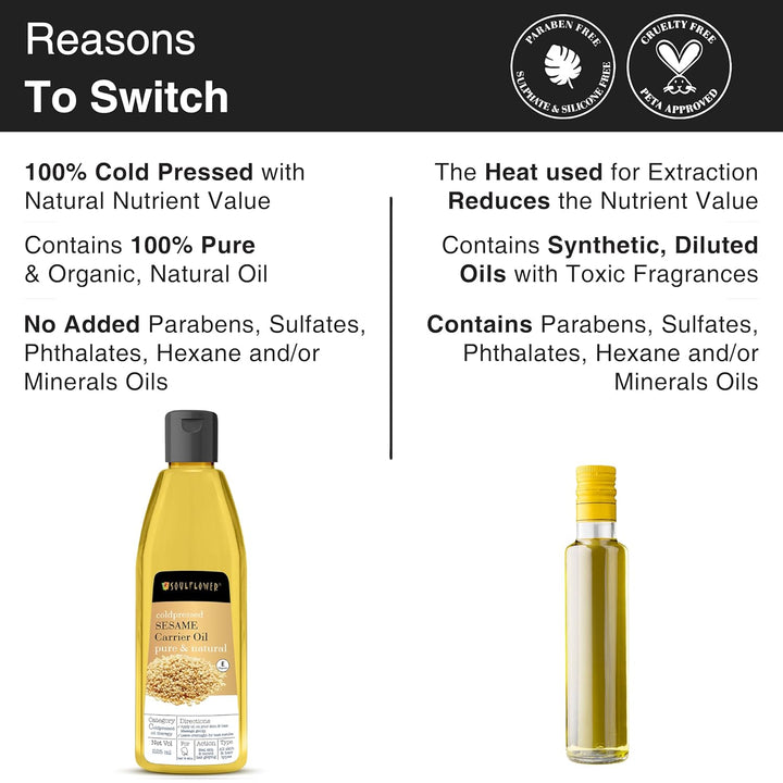 SoulFlower - Sesame Oil for Hair Loss Due to Thinning 225ml