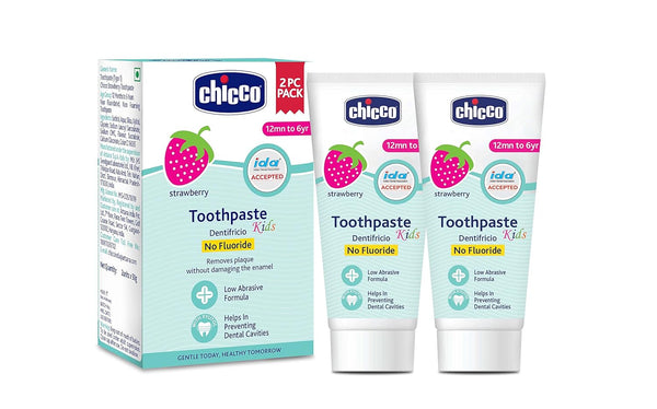 Chicco Dentifricio Strawberry Flavour Toothpastes Pack of 2 50g