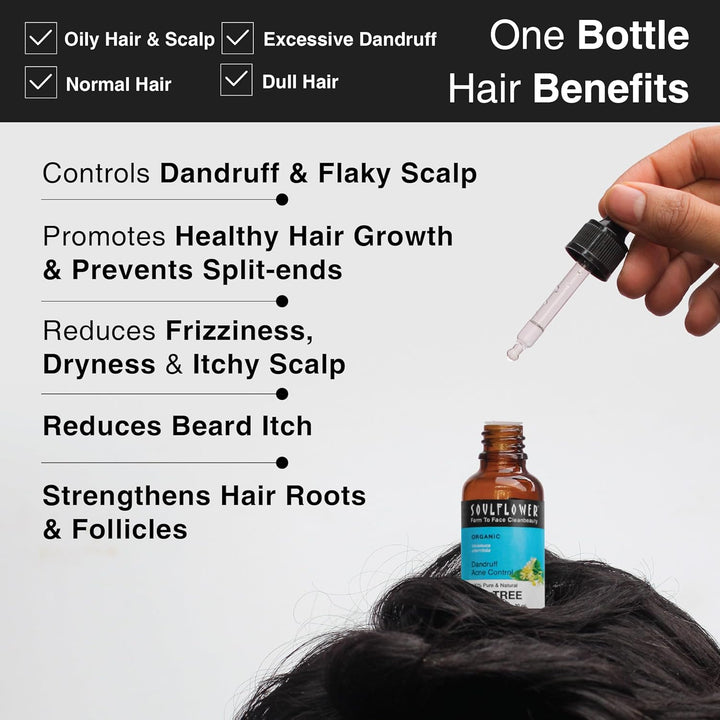 SoulFlower - Tea Tree Essential Oil for Dandruff & Acne 30ml