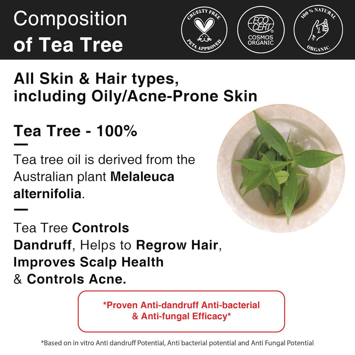 SoulFlower - Tea Tree Essential Oil for Dandruff & Acne 30ml