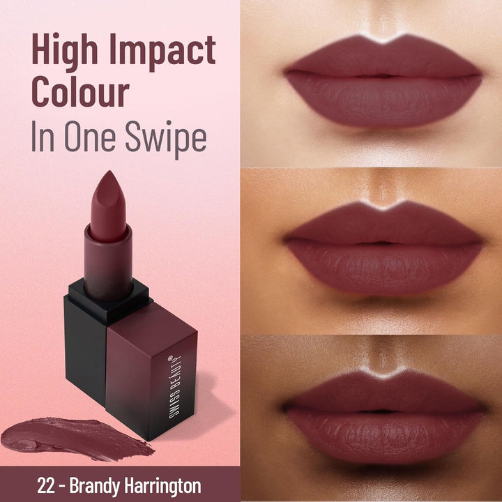 Swiss Beauty - HD Matte Lipstick Brandy Harrington Shade No. 22