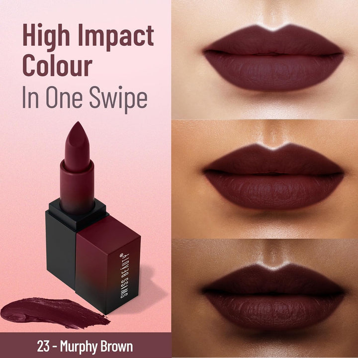 Swiss Beauty - HD Matte Lipstick Murphy Brown Shade No. 23