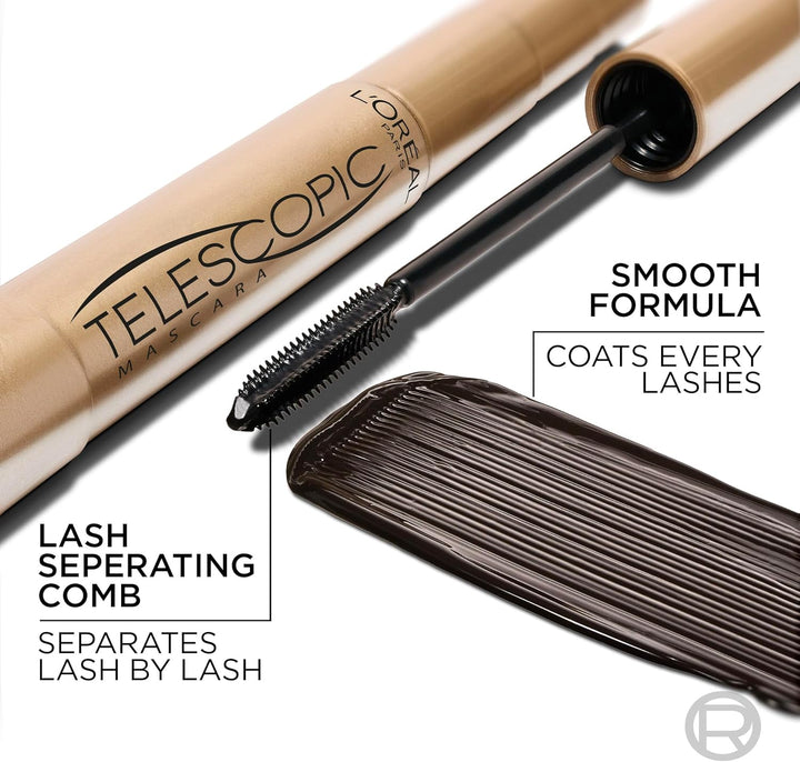 L'Oreal Paris - Mascara, Lengthening & Separating, Telescopic, 7 ml, Shade: Black